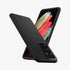 ACS02350 - Galaxy S21 Ultra Liquid Air Case in matte black showing the back